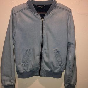 Highway Jeans light blue denim zip bomber jacket. Size L